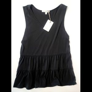 NWT - GREEN ENVELOPE - BLK RUFFLED SHIRT